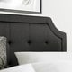 BROOKSIDE Upholstered Scoop-Edge Headboard with Square Tufting - Stone and Charcoal Color Options - Thumbnail 5