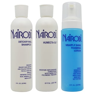Nairobi 8-ounce Detoxifying Shampoo & Humecta-Sil Conditioner + Wrapp it Shine