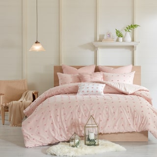 Urban Habitat Maize Pink Cotton Jacquard Duvet Cover Set