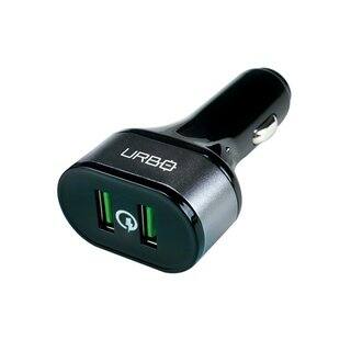 Urbo Car Plug with 2 Quick Charging 3.0 Ports for Charging Compatible Devices Rapidly and Safely