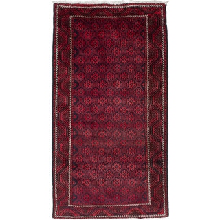 ecarpetgallery Hand-Knotted Persian Vintage Blue, Red Wool Rug (4'3 x 8'0)