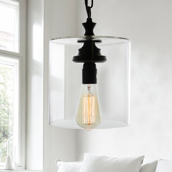 Warehouse of Tiffany Kostro 1-light Bronze and Glass Edison-style Lamp (Includes Bulb)