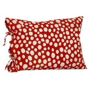 Lizzie Red and White Standard Pillow Case w/ Ties