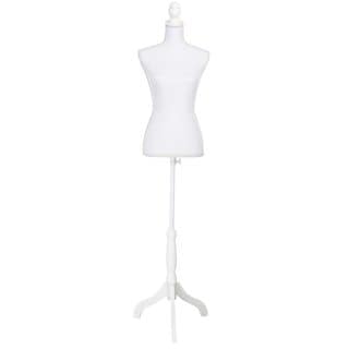 Stand Half-Length Fiberglass & Brushed Fabric Coating Lady Model for Clothing Display White