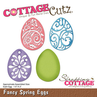 CottageCutz Die-Fancy Spring Eggs, 1.5"X2"