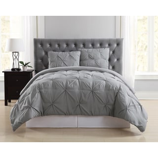Truly Soft Pinch Pleat Solid 3 Piece Comforter Set