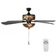 Tiffany Style Stained Glass Halston Ceiling Fan - Spice - Thumbnail 3