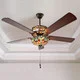 Tiffany Style Stained Glass Halston Ceiling Fan - Spice - Thumbnail 0