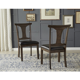 Simply Solid Issa Espresso Wood/Faux-leather Dining Chairs (Set of 2)