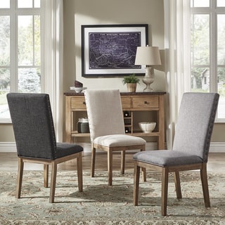 Voyager Nailhead Accent Parson Linen Dining Chair (Set of 2) by iNSPIRE Q Artisan