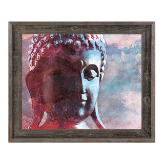 Cerulean Buddha Abstract Framed Canvas Wall Art