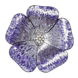 River of Goods Purple Mosaic Glass Flower Wall Decor