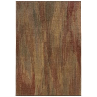 Style Haven Faded Impressions Abstract Brown/Gold Area Rug (5'3 x 7'6)