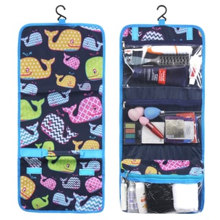 Zodaca Multicolor Whale Travel Hanging Cosmetic Toiletry Carry Bag Wash Organizer Storage