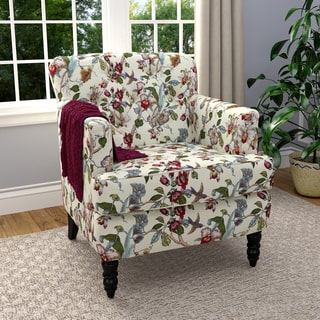 Handy Living Simona Multi Floral Linen Arm Chair