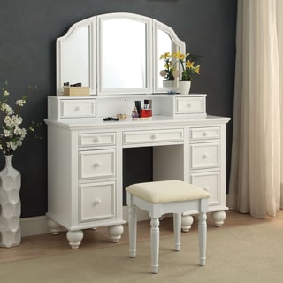 Furniture of America Shianne Contemporary 2-piece Multi-drawer Vanity Table Set
