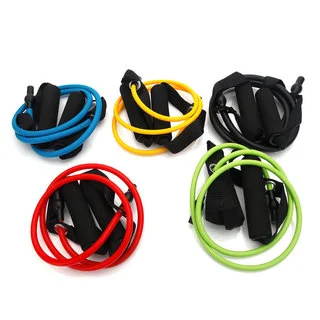 Five Colors Resistance Bands Fitness Pull Strap (Yellow + Green + Blue + Red + Black)