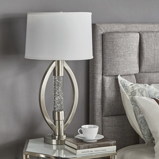Ellipse Sparkling Nickel Finish Table Lamp by iNSPIRE Q Bold