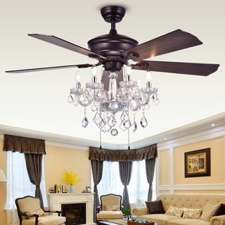 Warehouse of Tiffany Havorand 52-inch 5-blade Ceiling Fan with Crystal Chandelier