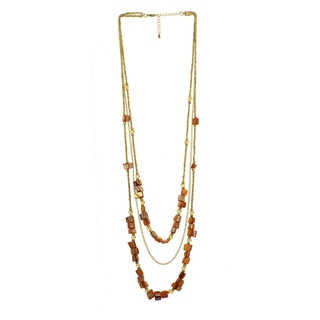 Brown & Goldtone Shell Triple-Strand Necklace