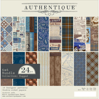 Authentique Double-Sided Cardstock Pad 6"X6" 24/Pkg-Rugged, 8 Designs/3 Each