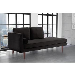 DHP Nola Mid Century Modern Upholstered Black Velvet Daybed/ Chaise