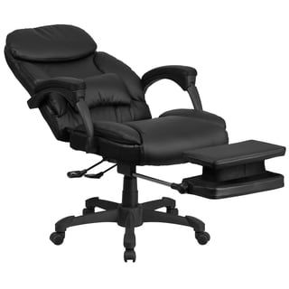 Multifunction Black Leather High Back Executive Reclining Swivel Office Chair