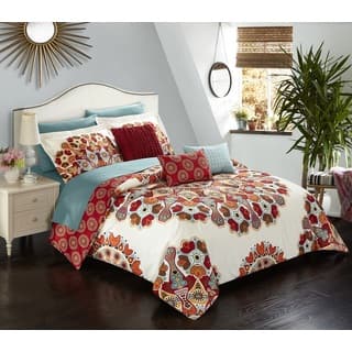 Chic Home Salisbury Red 10 Piece Bed in a Bag Comforter Set