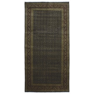 FineRugCollection Herati Oriental Black Wool Handmade Very Fine Runner Rug (6' x 11'10)