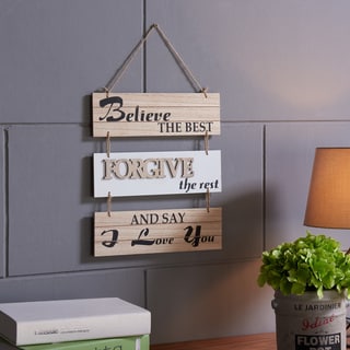 Danya B. Believe the Best, Forgive the Rest and Say I Love You Sectioned Wall Plaque