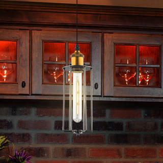 VONN Lighting 5 in. Industrial Pendant Lighting with LED Filament Bulb in Aged Bronze, Arden Collection