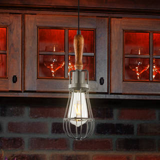 VONN Lighting 10 in. Industrial Pendant Lighting with LED Filament Bulb in Aged Bronze, Arden Collection