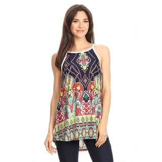 Women's Multicolored Abstract Sleeveless Top