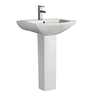Swiss Madison® Pedestal Bathroom Sink Rectangular with Single Faucet Hole