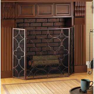 Cedar Artistic 3-Panel Fireplace Screen