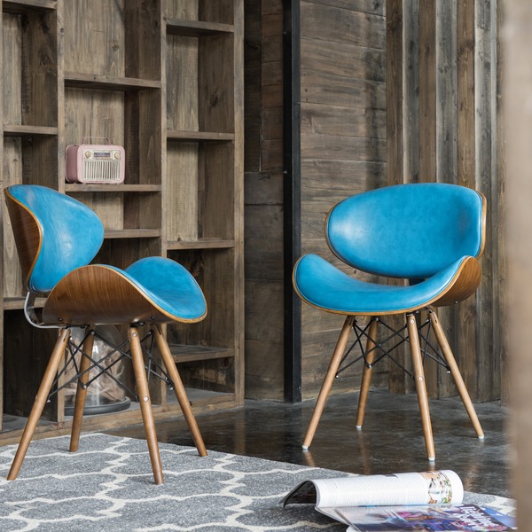 Corvus Madonna Mid-century Teal Accent Chair