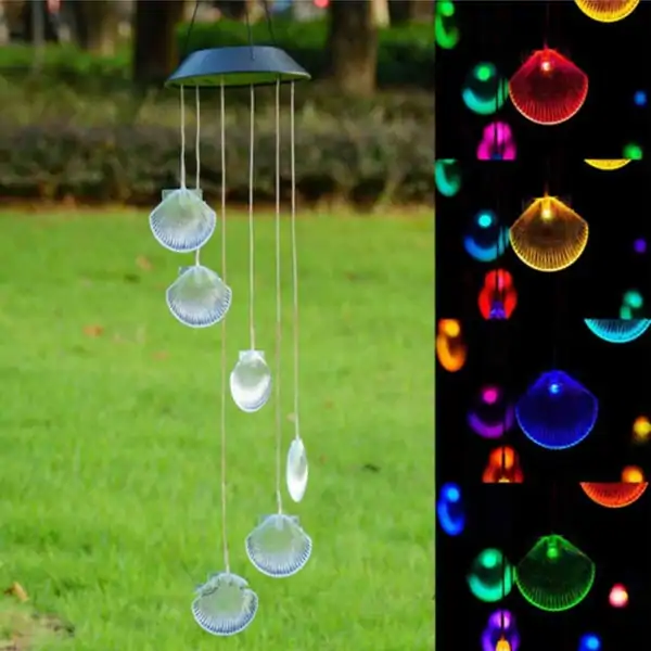Changing Color Solar Power Outdoor Decorative Romantic Windbell Light