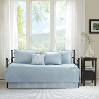 Madison Park Mansfield Blue Solid Reversible 6-piece Daybed Set
