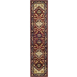 Safavieh Handmade Heritage Traditional Heriz Red/ Navy Wool Runner (2'3 x 8')