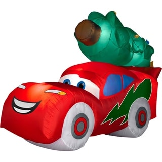 Christmas Airblown Inflatable McQueen w/Christmas Tree