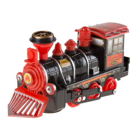 Hey! Play! Locomotive Engine Car with Battery-Powered Lights Toy Train