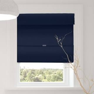 Chicology Cordless Magnetic Room Darkening Roman Shades in Commodore Blue