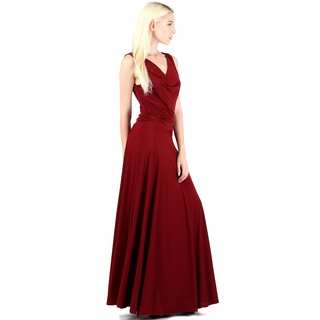 Evanese Women's Sexy Classic Cowlneck Long Gown Sleeveless Dress