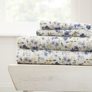 Merit Linens  Premium Blossoms Pattern 4 Piece Bed Sheets Set