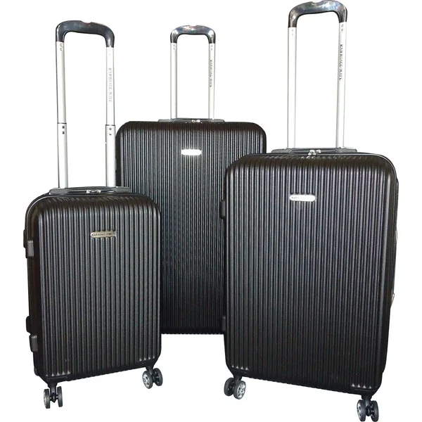 Karriage-Mate 3-piece Black Hardside Spinner Luggage Set - 28" 24" 20"