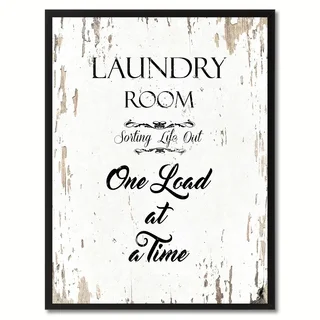 Laundry Room Sorting Life Out One Load At A Time Quote Saying Canvas Print Picture Frame Home Decor Wall Art