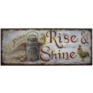 "Rise and Shine" Rustic Metal Sign Wall Décor