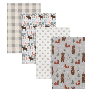 Trend Lab Scandi Cocoa 4 Pack Flannel Blankets