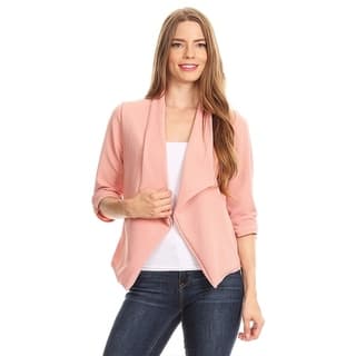 Women's Solid Color Blazer Style Draped Jacket