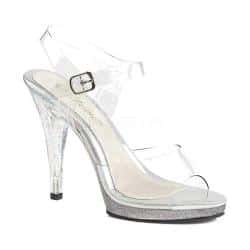 Women's Fabulicious Flair 408MG Ankle Strap Sandal Clear PVC/Clear
